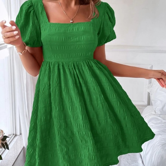 Boho Puff Sleeve Ruffle Mini Dress - Picture 3 of 9